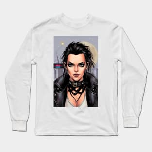 Punk Lady on the City Lights Long Sleeve T-Shirt